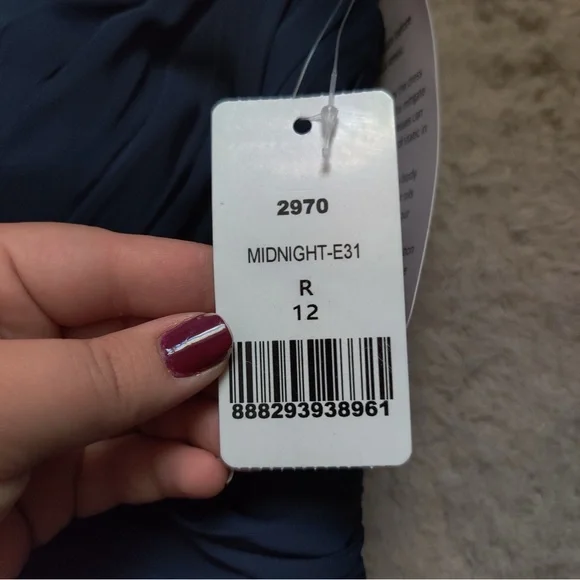 Dessy Collection Lux Off the Shoulder Chiffon Gown Navy Blue Maxi Dress Size 12 - Picture 4 of 8